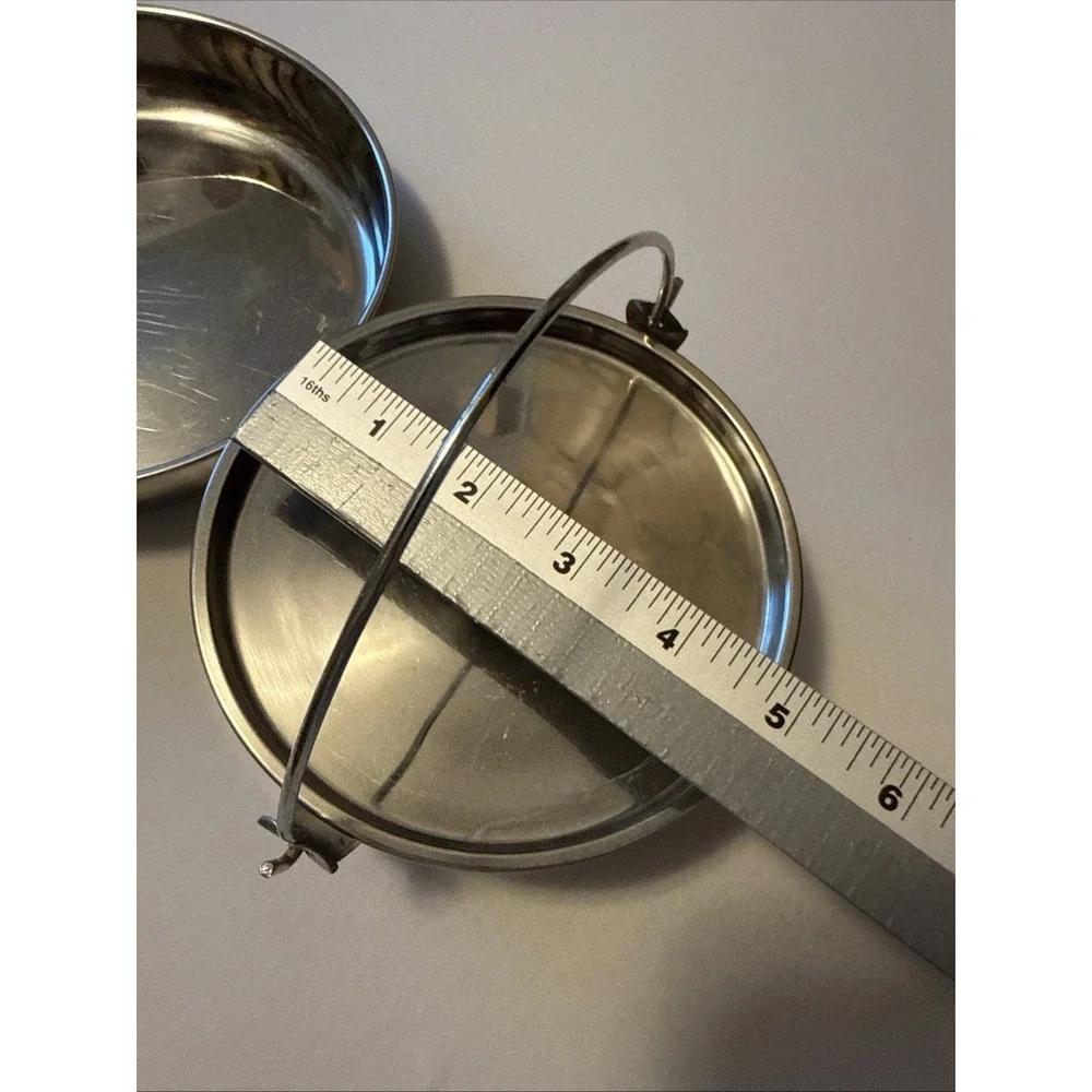 Vtg Stainless Steel Camping Mess Kit Nesting Cookware 3 Pc Set Hiking Packable
